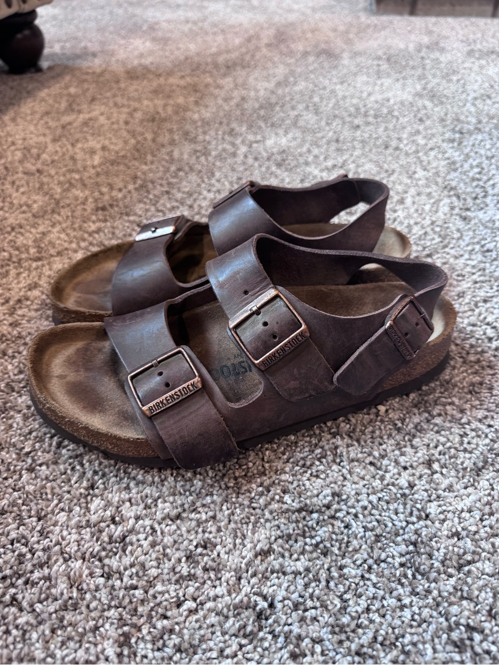 Birkenstock Brown Leather Three-Strap Women's Sandal